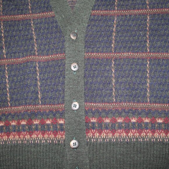 John Ashford Button-Up Wool Blend Grandpa Sweater Vest, Large - Picture 5 of 5